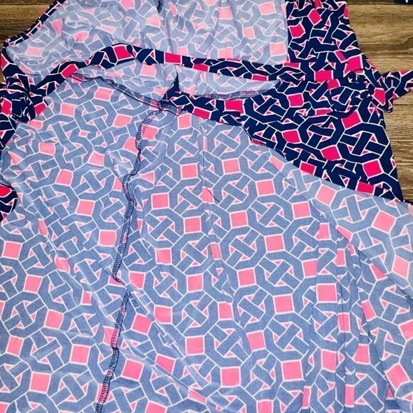 Maggy London pink/blue geometric wrap dress sz 10 - Picture 16 of 16
